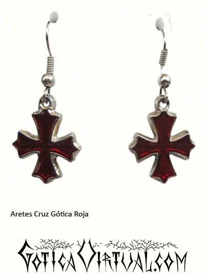 aretes bogota cruz roja accesorios rock metal gothic dark buenos aires caracas lima barcelona valencia