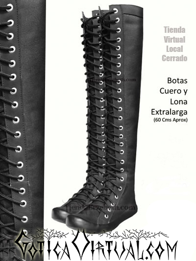 botas extralargas muy altas arriba de rodilla lonal cuero bogota estilo punk rock dark gotic metal colombia tienda