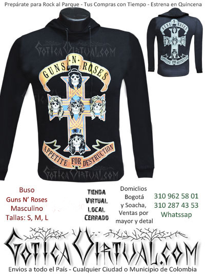 buso guns n roses estanpado algodon bandas capota masculino venta online domicilios cali armenia medellin cauca pasto neiva colombia