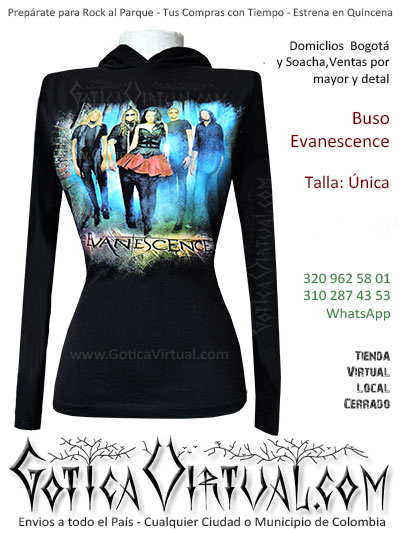 buso capota dama evanescence estampado envios toda colombia