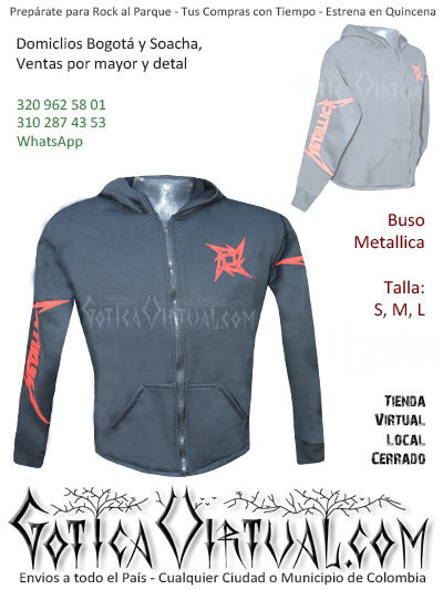 buso algodon perchado bandas metallica tienda online rock metal bogota medellin manizales tulua cauca tunja quindio funza colombia