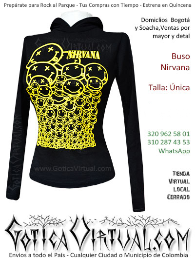 buso capota dama nirvana estampado envios toda colombia