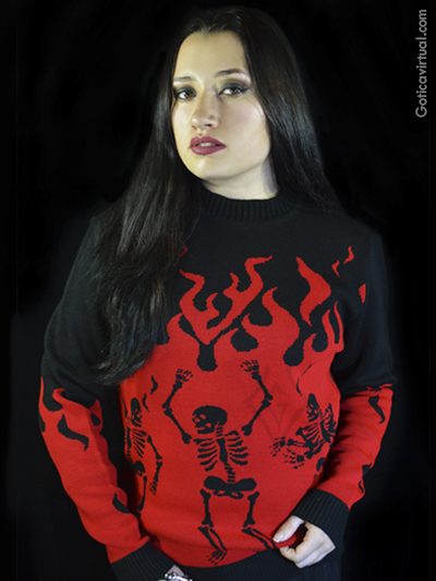 buso tejido rojo llamas calaveras lana unisex envios nacionales domicilios bogota soacha