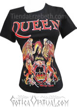 camiseta queen logo estilo estampadas negras rockeras oscuras dama chica mujer femeninas blusas medellin cali manizales rock