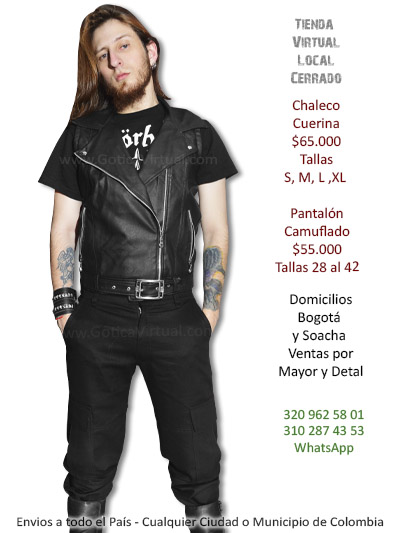 chaleco cuerina masculino venta online tienda rock metal boutique accesorios prendas chico chica bogota colombia