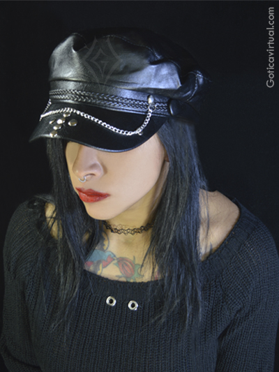 gorra cuerina cadenas taches gotica elegante domicilios bogota soacha envios nacionales