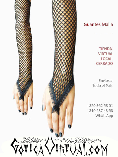 guantes largos malla negro goticos metaleros rockeros bogota femeninos mujer baratos economicos ventas bodega sex shop