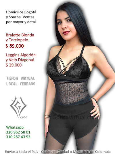 bralette copas terciopelo blonda negro chica prendas accesorios tienda online rock metal bogota pereora duitama villeta zipaquira santander colombia