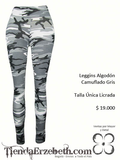 leggins camuflado gris bogota urbano manchas blanco negro militar envios medellin cali manizales pereira armenia ventas por mayor y detal