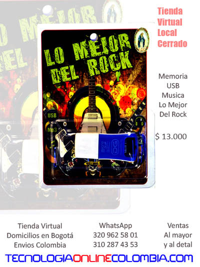 memoria usb envios todo clombia tienda tecnologica online lo mejor del rock envios medellin cucuta pasto santander