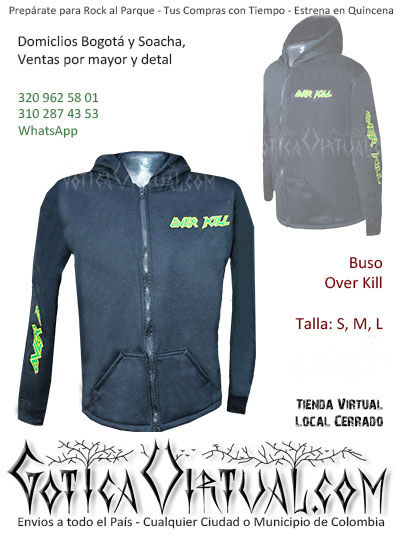 buso algodon perchado bandas overkill capota tienda online rock metal bogota cesar armenia funza cucuta colombia