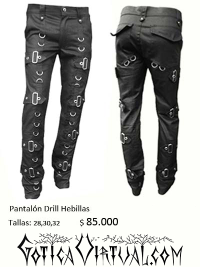 pantalon hebillas metal hombre gotico drill black bogota medellin manizales cali ropa heavy metaleros pereira yopal tienda masculina dark